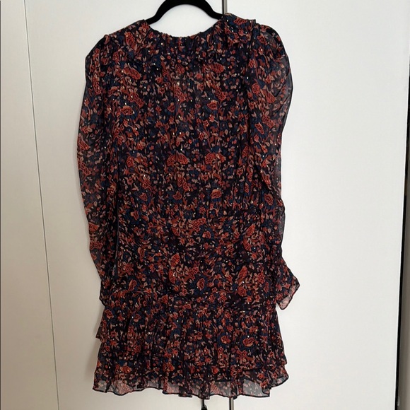 Ulla Johnson Floral Long Sleeve Dress - Navy and Red - Picture 5 of 8